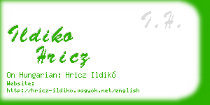 ildiko hricz business card